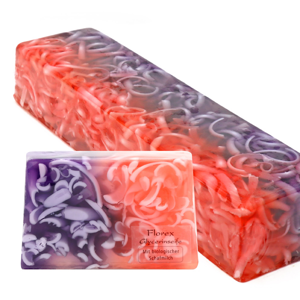 Handmade glycerin-soap block ca. 1,80kg, lilac 