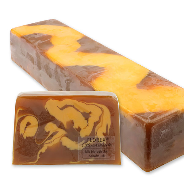 Handgemachter Glycerinseifen Strang ca. 1,80kg, Vanille-Karamell 