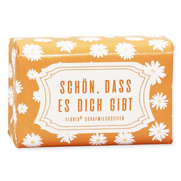 Schafmilchseife 100g "Schön dass es dich gibt", Orange 