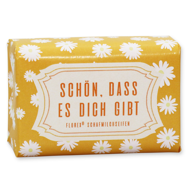 Schafmilchseife 100g "Schön dass es dich gibt", Sonnenblume 