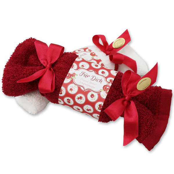 Sheep milk soap 100g in a washcloth "Für Dich", Rose 