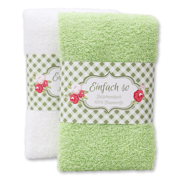Guest towel 30x50cm "Einfach so", green/white 