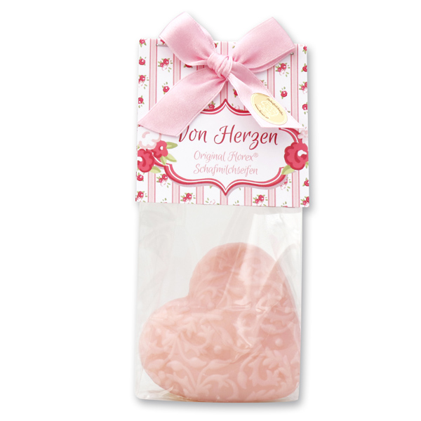 Schafmilchseife Herz Florex 80g in Cello "Von Herzen", Magnolie 