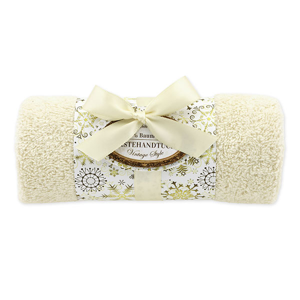 Towel rolled 30x50cm "Vintage motif 93", cream 