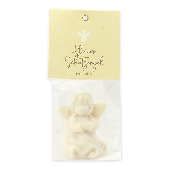Sheep milk soap angel 50g "Kleiner Schutzengel für dich", Christmas rose white 