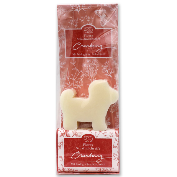 Schafmilchseifen "Florentine" in Cello, Hund 72g Classic und eckig 100g Cranberry 