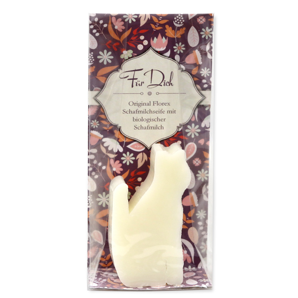 Schafmilchseife Katze Lilli 28g in Cello "Für Dich", Classic 