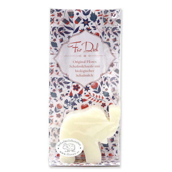 Schafmilchseife Elefant 26g in Cello "Für Dich", Classic 