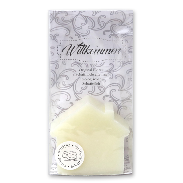 Schafmilchseife Haus 94g in Cello "Willkommen", Classic 