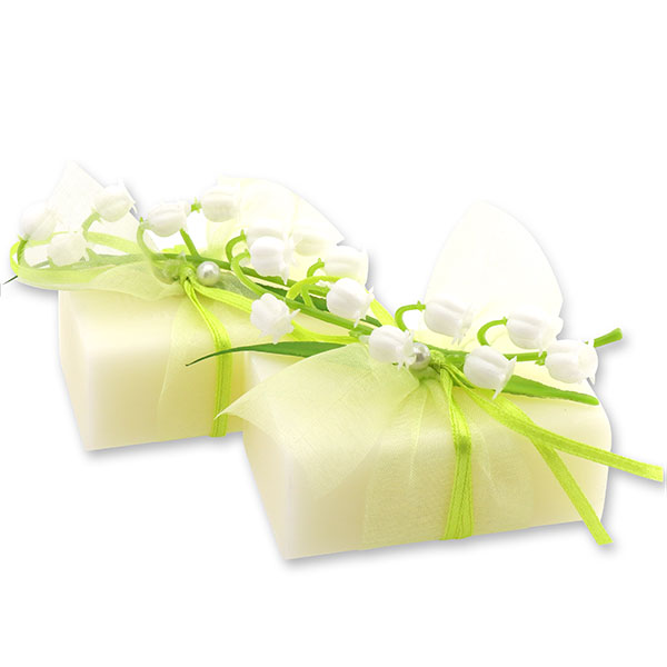 Sheep milk soap 100g, decorated with a lily, Lily of the valley 