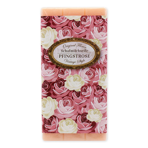 Sheep milk soap bar 100g "Vintage motif 151", Peony 