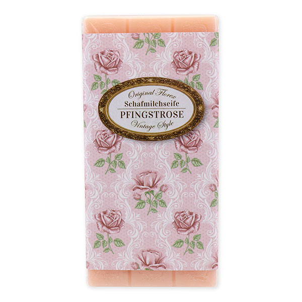 Sheep milk soap bar 100g "Vintage motif 19", Peony 