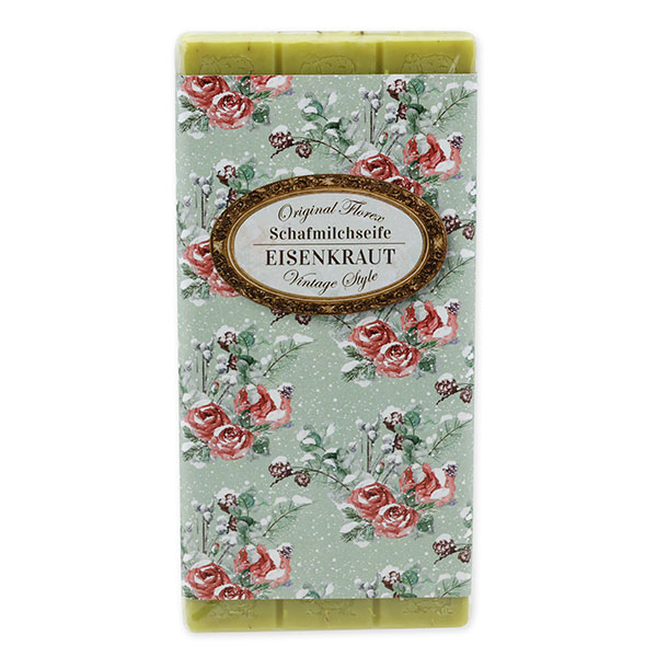 Schafmilchseife Tafel 100g "Vintage-Motiv 217", Eisenkraut 