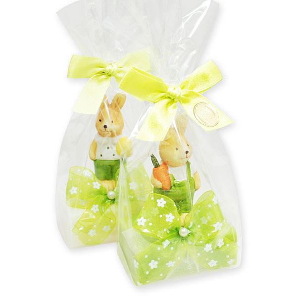 Sheep milk soap 100g, decorated with a rabbit in a cellophane, Classic/pear 