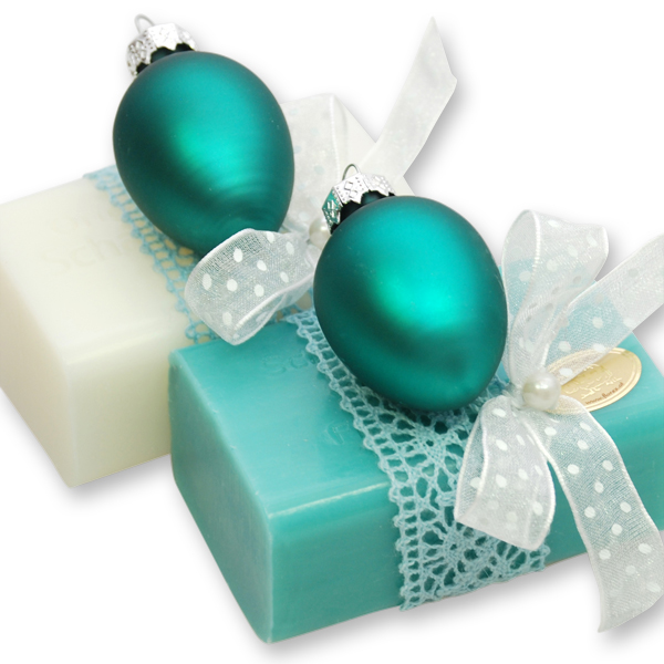 Sheep milk soap 100g decorated with an egg, Classic/cornflower 