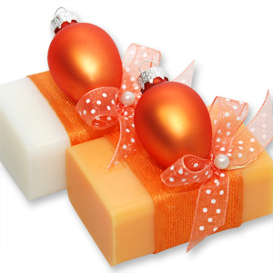 Sheep milk soap 100g, decorated with an easter egg, Classic/orange 