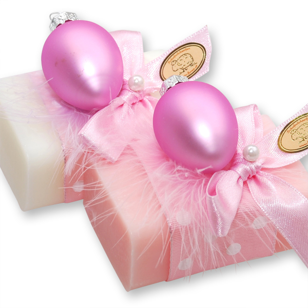 Sheep milk soap 100g, decorated with an easter egg, Classic/peony 