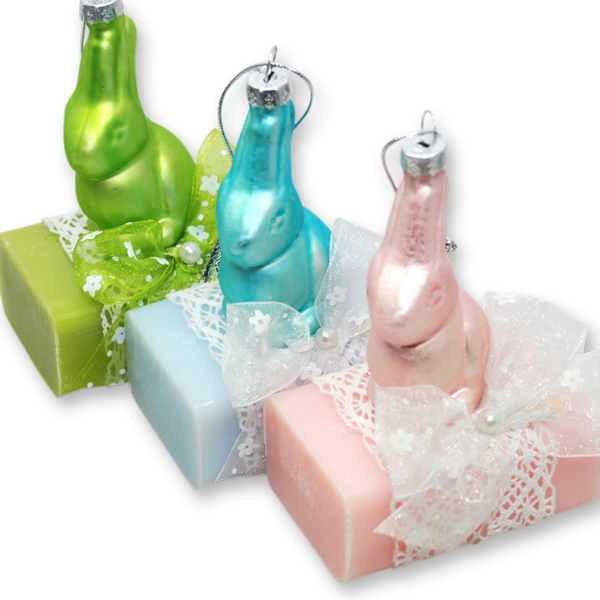 Sheep milk soap 100g decorated with a rabbit, sorted 