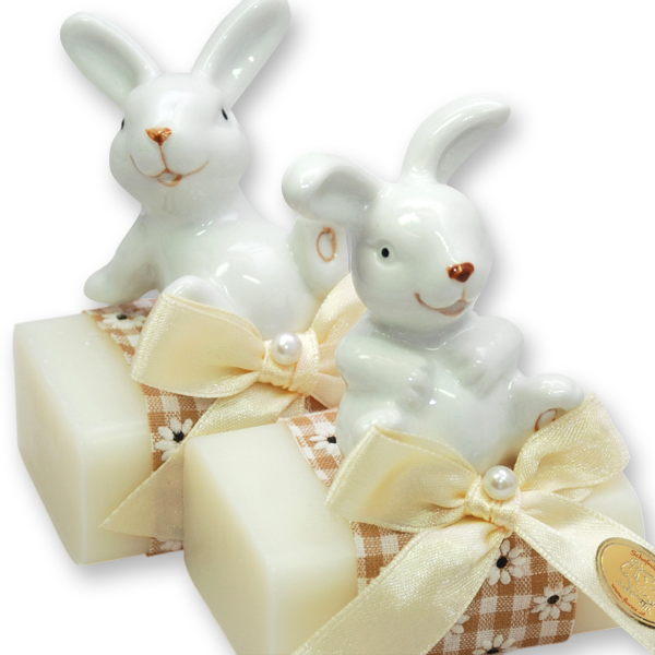 Sheep milk soap 100g, decorated with a rabbit, Classic 