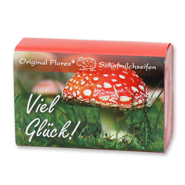 Schafmilchseife eckig 100g "Viel Glück", Granatapfel 