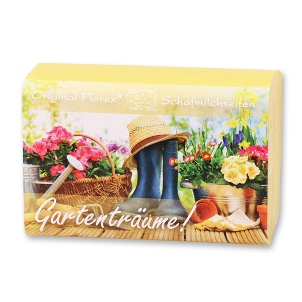 Schafmilchseife eckig 100g "Gartenträume", Sonnenblume 