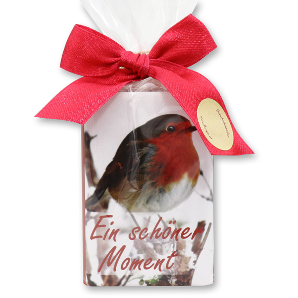 Schafmilchseife eckig 100g in Cello "Ein schöner Moment", Granatapfel 
