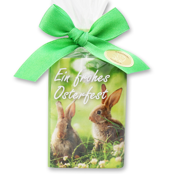Sheep milk soap 100g in a cellophane bag "Ein frohes Osterfest", Apple 