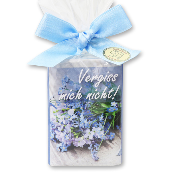 Sheep milk soap 100g in a cellophane bag "Vergiss mich nicht", Forget Me Not 