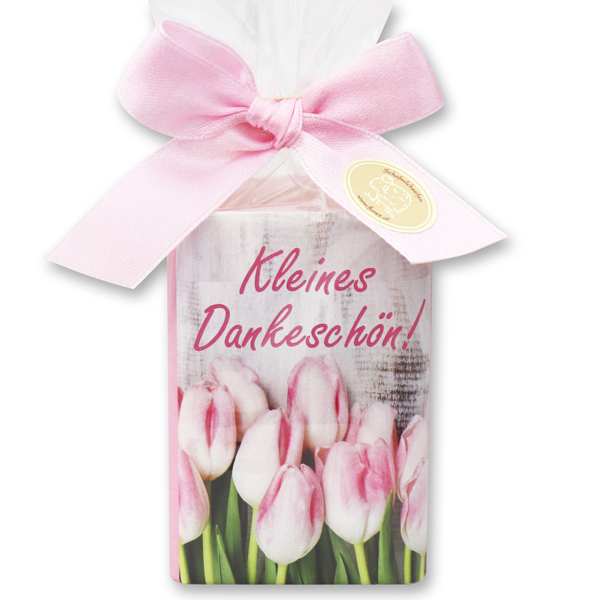 Sheep milk soap 100g in a cellophane bag "Kleines Dankeschön", Magnolia 