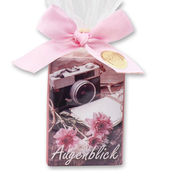 Schafmilchseife eckig 100g in Cello "Augenblick", Magnolie 