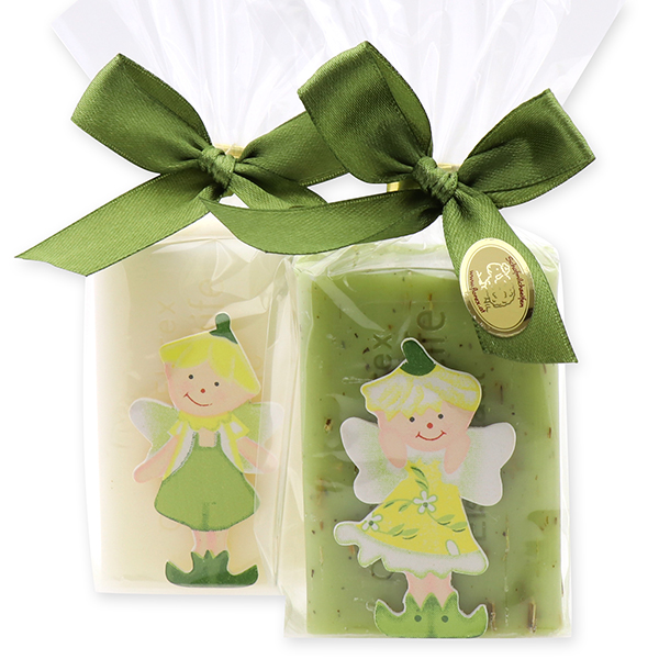 Sheep milk soap 100g, decorated with a fairy in a cellophane, Classic/verbena 