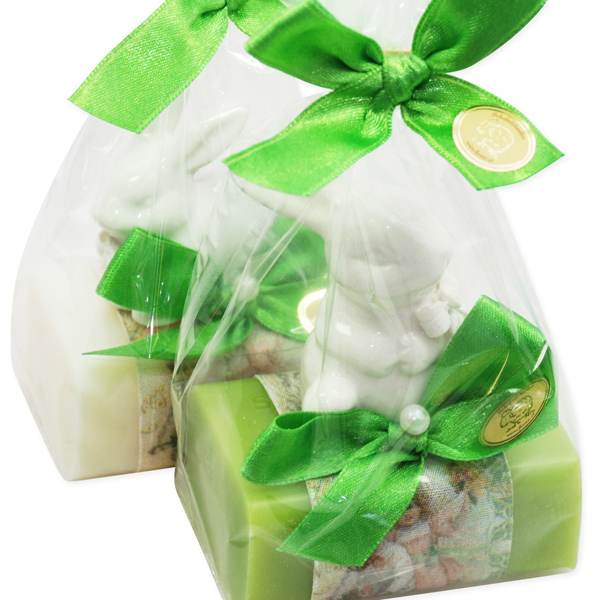 Sheep milk soap 100g, decorated with a rabbit in a cellophane, Classic/pear 