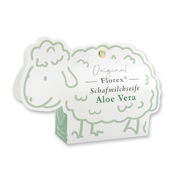 Sheep milk soap 100g, in a sheep paper box, Aloe Vera 