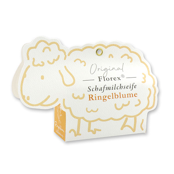 Sheep milk soap 100g, in a sheep paper box, Marigold 