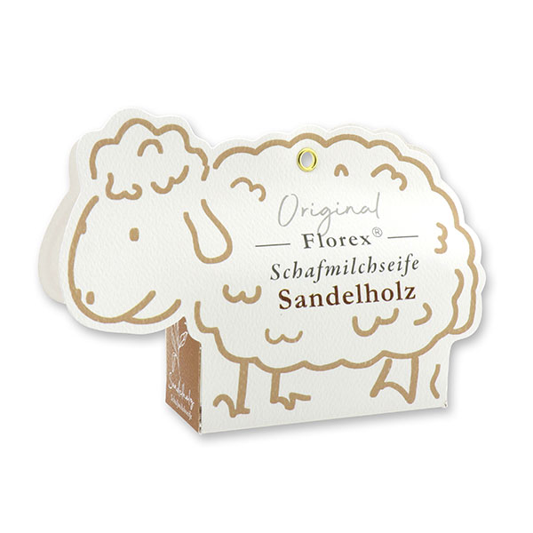 Sheep milk soap 100g, in a sheep paper box, Sandalwood 