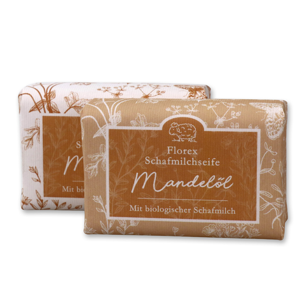 Sheepmilk soap 100g packed with florentine-sleeve, almond oil 