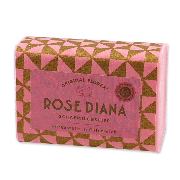 Schafmilchseife eckig 100g, Rose Diana 