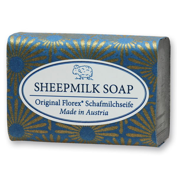 Schafmilchseife eckig 100g "Blue Edition", Luxusseife schwarz 