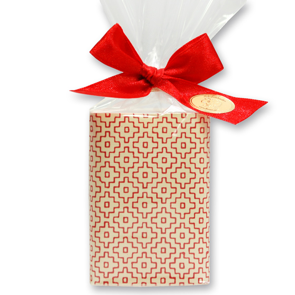 Schafmilchseife eckig 100g in Cello "Red Edition", Schneerose 
