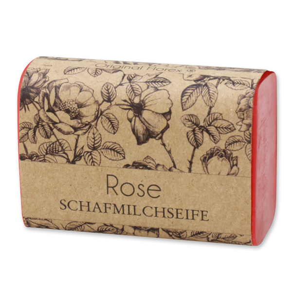 Schafmilchseife eckig 100g "blühendes Erwachen", Rose 