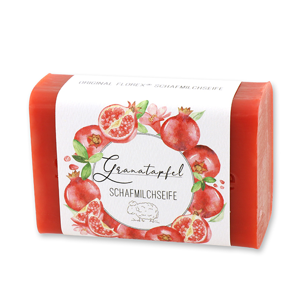 Schafmilchseife eckig 100g 'Einzigartige Augenblicke', Granatapfel 