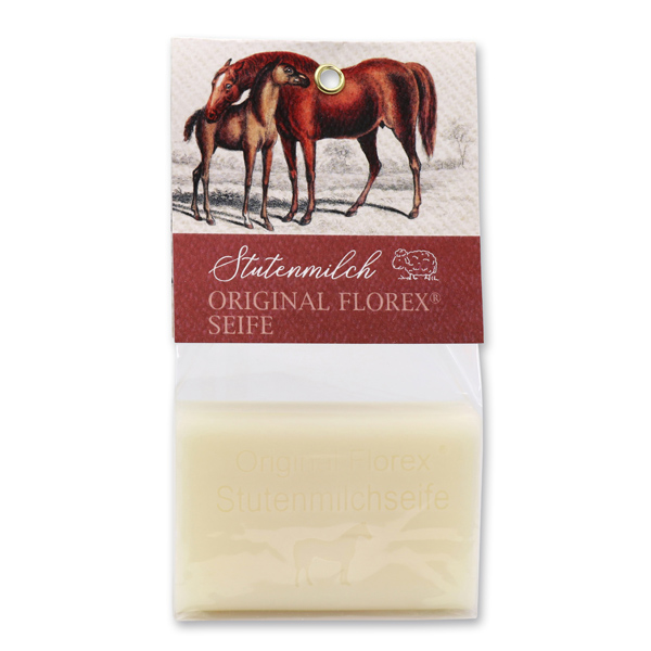 Milchseife eckig 100g in Cello, Stutenmilchseife 