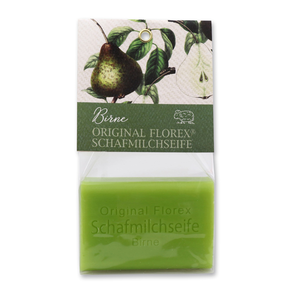 Sheep milk soap 100g in a cellophane bag, Pear 