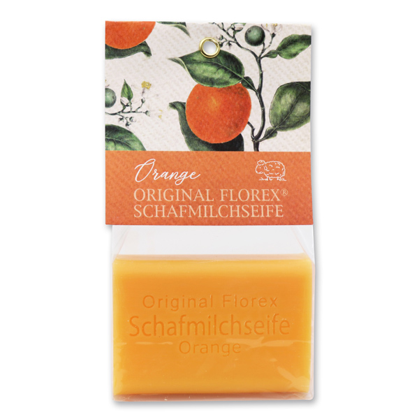 Schafmilchseife eckig 100g in Cello, Orange 