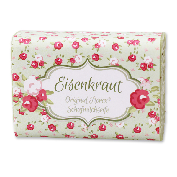 Schafmilchseife eckig 100g "Motiv Vielen Dank", Eisenkraut 