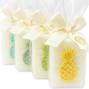 Sheep milk soap 100g, decorated with a pineapple in a cellophane, Classic 