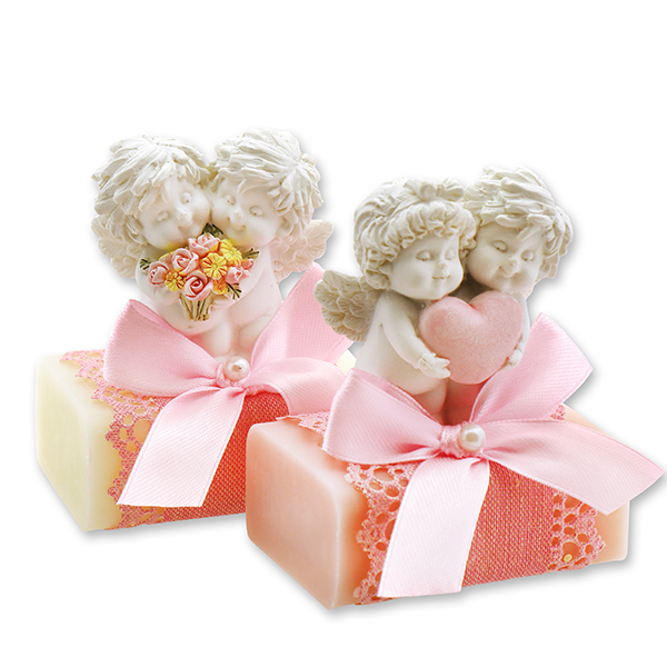 Sheep milk soap 100g decorated with an angel-Igor, Classic/magnolia 