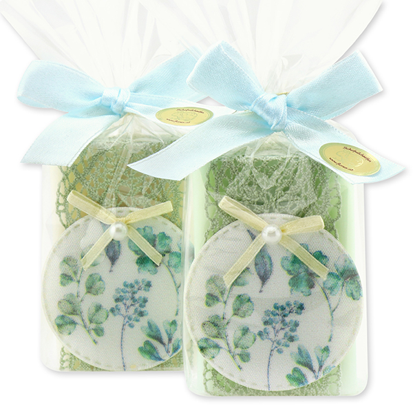 Sheep milk soap 100g, decorated with a ribbon in a cellophane, Classic/cucumber 