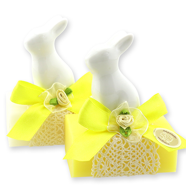 Sheep milk soap 100g decorated with a rabbit, Classic/grapefruit 