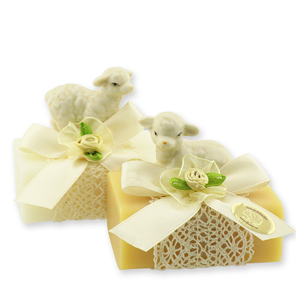 Sheep milk soap 100g, decorated with a lamb, Classic/swiss pine 
